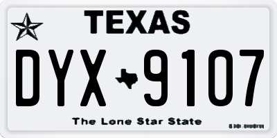 TX license plate DYX9107