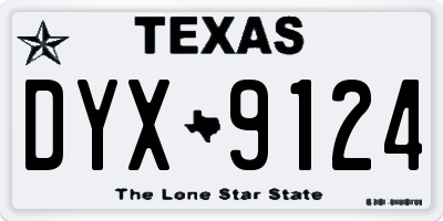 TX license plate DYX9124
