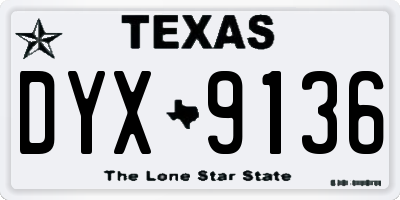 TX license plate DYX9136