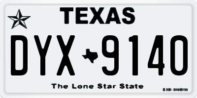 TX license plate DYX9140