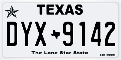 TX license plate DYX9142