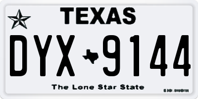 TX license plate DYX9144