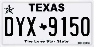 TX license plate DYX9150