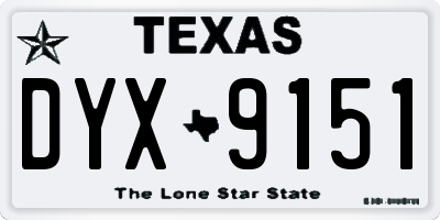 TX license plate DYX9151
