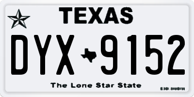 TX license plate DYX9152