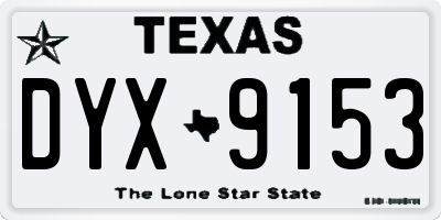 TX license plate DYX9153