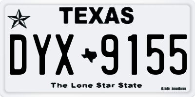 TX license plate DYX9155
