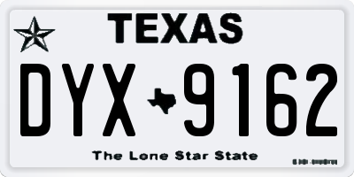 TX license plate DYX9162