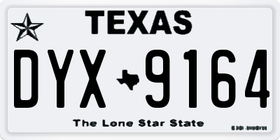 TX license plate DYX9164