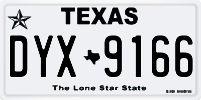 TX license plate DYX9166