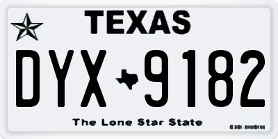 TX license plate DYX9182