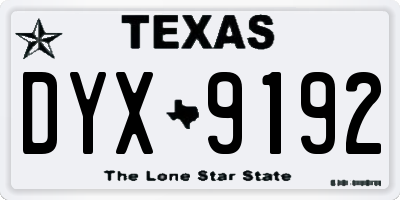 TX license plate DYX9192