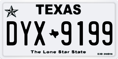 TX license plate DYX9199