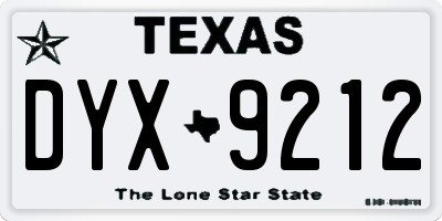 TX license plate DYX9212