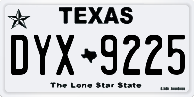 TX license plate DYX9225