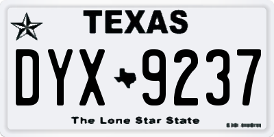 TX license plate DYX9237
