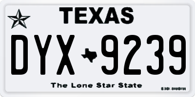 TX license plate DYX9239