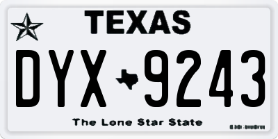 TX license plate DYX9243