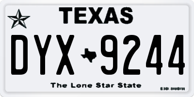 TX license plate DYX9244