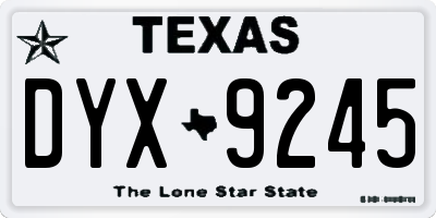 TX license plate DYX9245