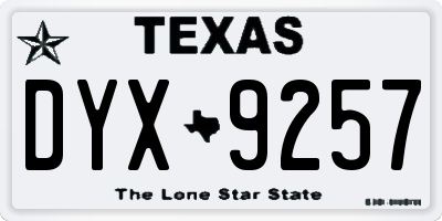 TX license plate DYX9257