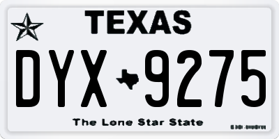 TX license plate DYX9275