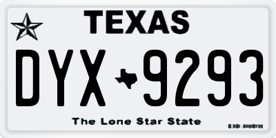 TX license plate DYX9293