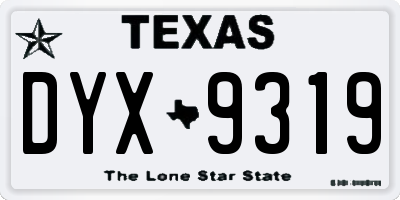 TX license plate DYX9319