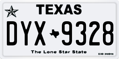 TX license plate DYX9328