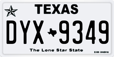TX license plate DYX9349