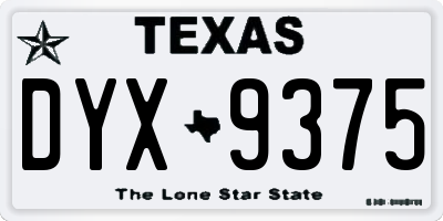 TX license plate DYX9375