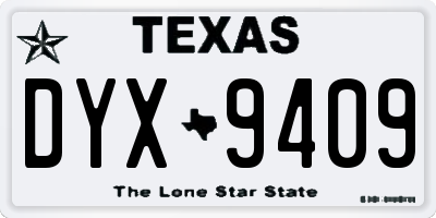 TX license plate DYX9409