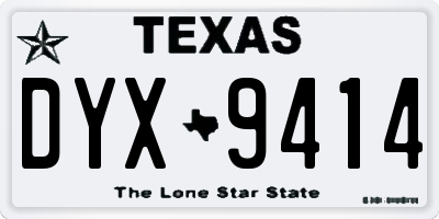TX license plate DYX9414