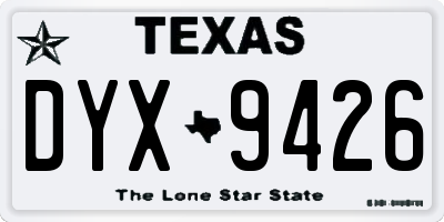 TX license plate DYX9426