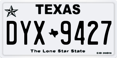 TX license plate DYX9427