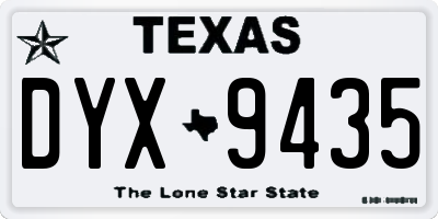 TX license plate DYX9435