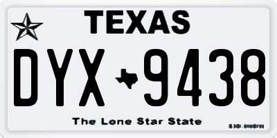 TX license plate DYX9438