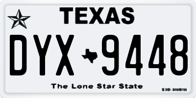 TX license plate DYX9448