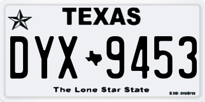 TX license plate DYX9453