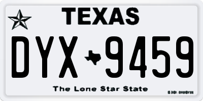 TX license plate DYX9459
