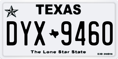 TX license plate DYX9460