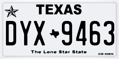 TX license plate DYX9463