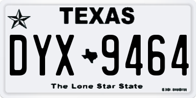 TX license plate DYX9464
