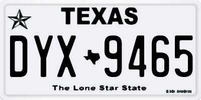 TX license plate DYX9465