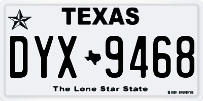 TX license plate DYX9468