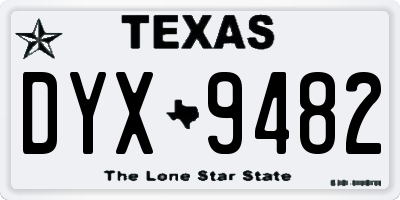 TX license plate DYX9482
