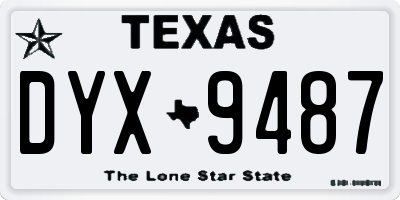 TX license plate DYX9487