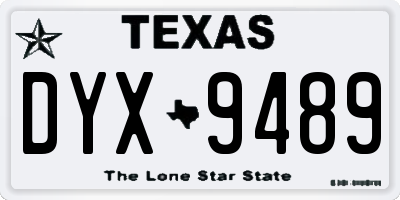 TX license plate DYX9489