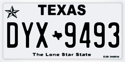 TX license plate DYX9493