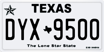 TX license plate DYX9500